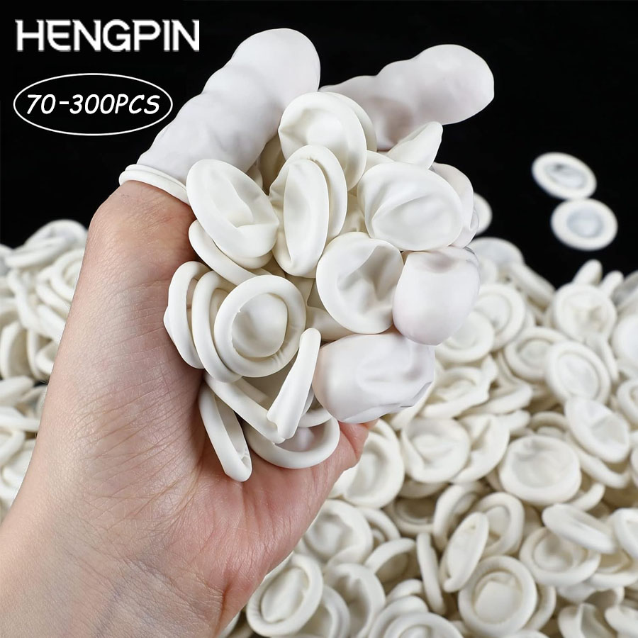 Latex Disposable Glove - HENGPIN 70/300pcs Pelindung Ujung Jari Sarung