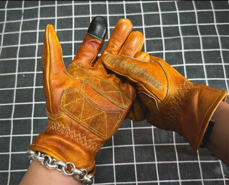Motorcycle Glove Knuckle - Sarung tangan sepeda motor kulit asli,