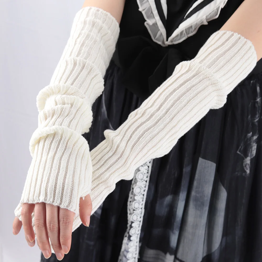 Fingerless Glove Knit - Sarung Tangan Rajut Wanita 52cm Model