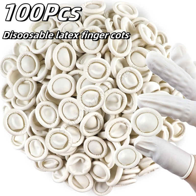 Latex Disposable Glove - 100 Buah Sarung Jari Sekali Pakai