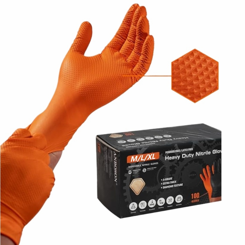 Nitrile Mechanic Glove - Sarung Tangan Nitril Oranye 8Mil Heavy
