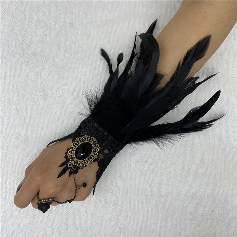 Motorcycle Glove Knuckle - Sarung Tangan Renda Bulu Halloween Gaun