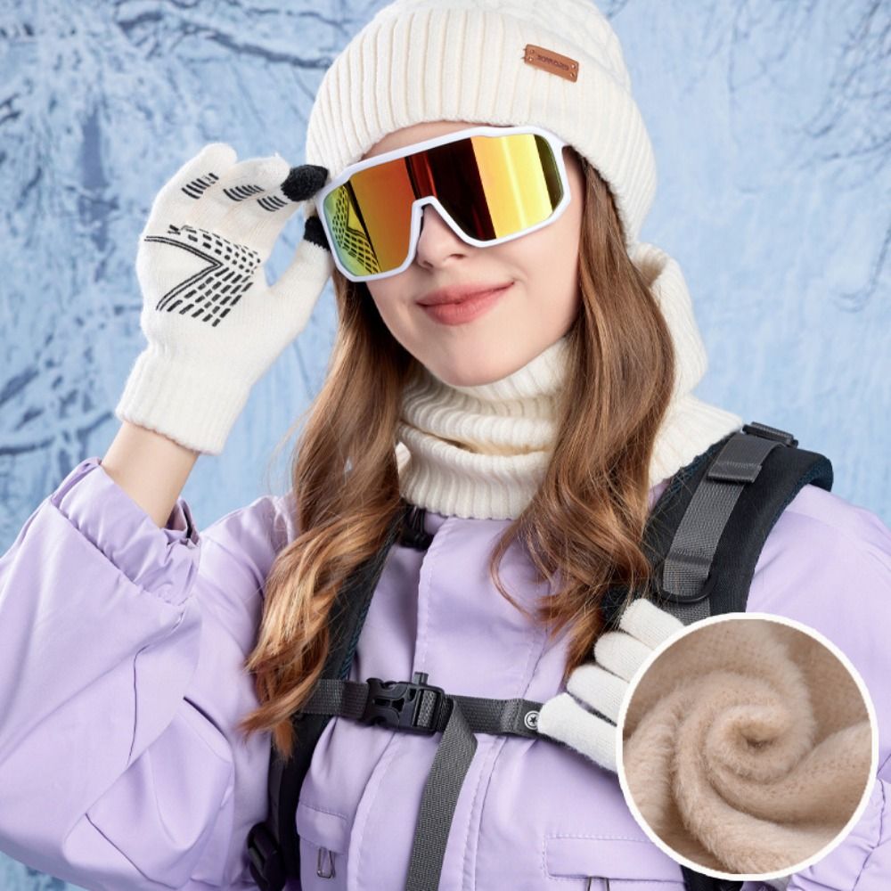 Set 3pcs Topi Syal Sarung Tang - Wool Glove Lined ulasan dan harga