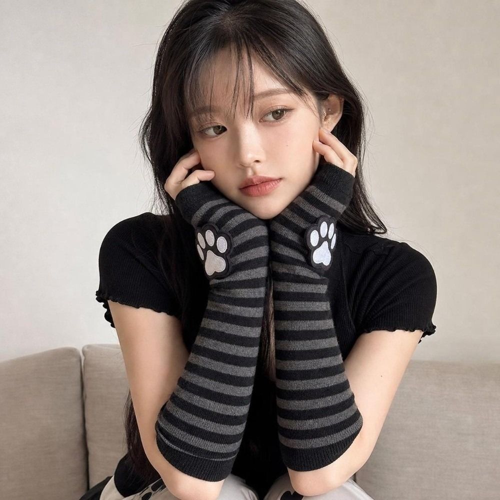 Sarung Tangan Tanpa Jari Motif - Fingerless Glove Knit ulasan dan harga