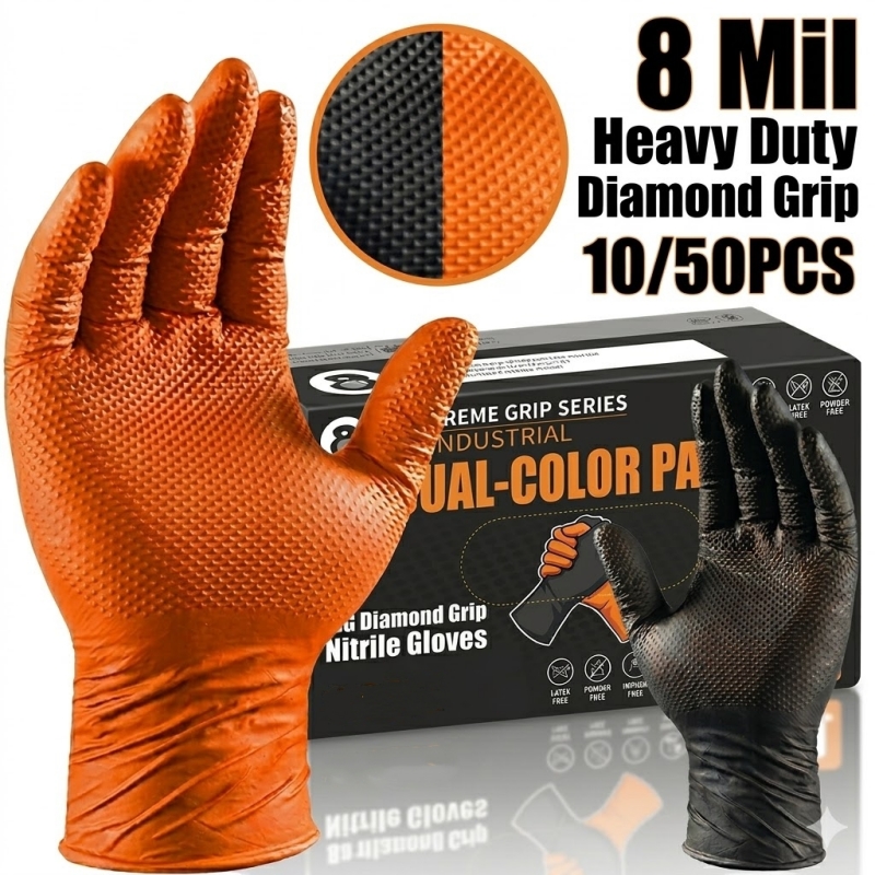 Sarung Tangan Nitril Oranye He - Nitrile Mechanic Glove ulasan dan harga