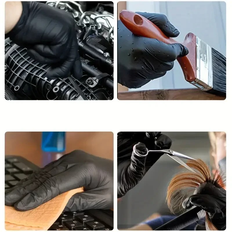 1/100 Buah Sarung Tangan Hitam - Latex Disposable Glove ulasan dan harga