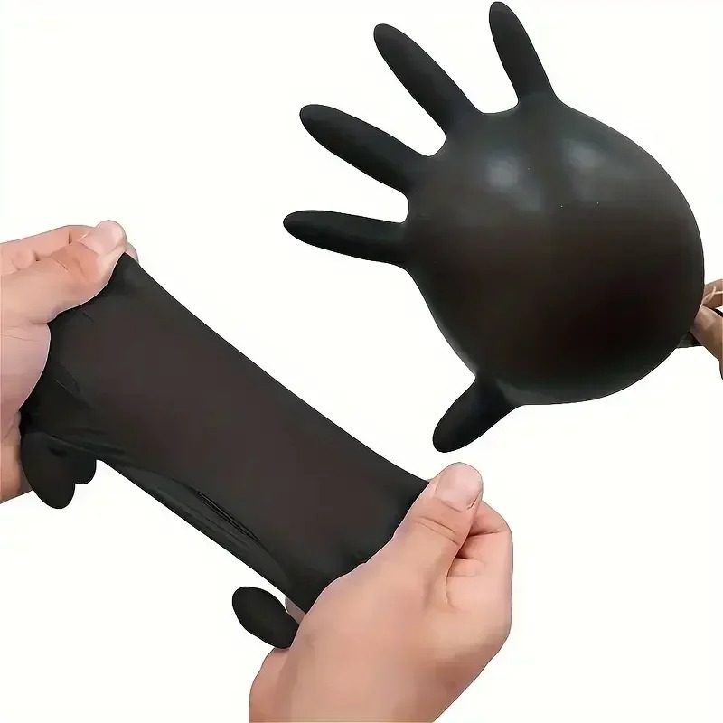 1/100 Buah Sarung Tangan Hitam - Latex Disposable Glove ulasan dan harga
